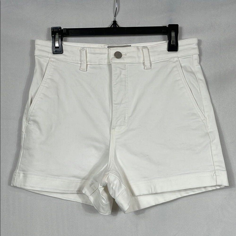 Everlane White Denim Jean Shorts Size 10 High Rise EUC
